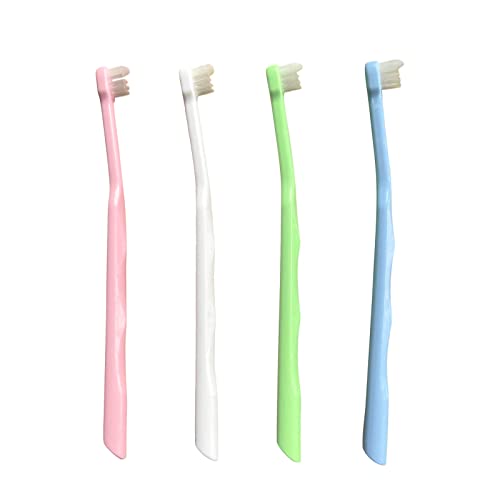 HRASY Orthodontic Toothbrush Small Head End Tuft Toothbrush Tiny Compact Interspace Brush for Braces and Teeth Detail Cleaning, 4 Pieces (C)