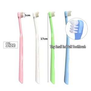 HRASY Orthodontic Toothbrush Small Head End Tuft Toothbrush Tiny Compact Interspace Brush for Braces and Teeth Detail Cleaning, 4 Pieces (C)