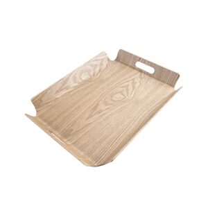 serving tray,wood serving tray with handles,wooden trays for eating,nature wooden breakfast tray for sofa,bed,eating,working,15.4*11.2*1.8 inch(small)