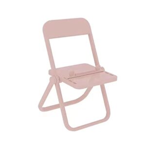 ritana 1pc mini chair shape cell phone stand foldable universal candy color mobile phone holder multi-angle cradle for desk tablet phone (pink)