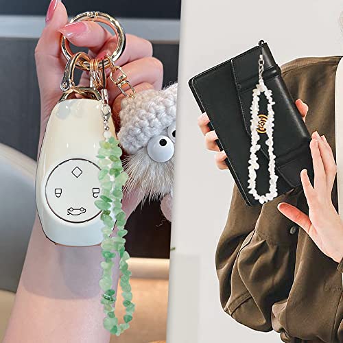 BEACE Phone Charms/Chain Strap for Women-Cell Phone Case Lanyard Wrist Strap-Natural Gemstone Charms for Airpods Pro2