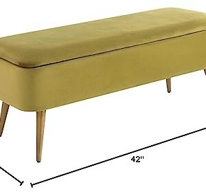 Ball & Cast Upholstered Bench, 42" W, Avocado Green