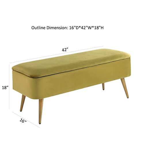 Ball & Cast Upholstered Bench, 42" W, Avocado Green