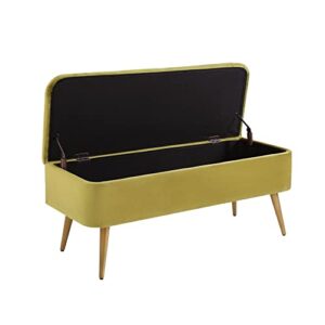 Ball & Cast Upholstered Bench, 42" W, Avocado Green