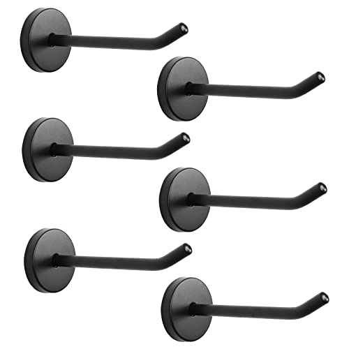 NearMoon Coat Hooks-Bath Towel Hangers, Wall Hooks for Hanging Hat Hurse Robe, 304 Stainless Steel Heavy Duty Garage Hooks for Bathroom Livingroom Hotel Kitchen Garage, 6 Pack (4 Inch, Matte Black)