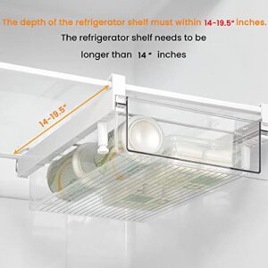 vacane Fridge Drawer with Removable 28 Grid Egg Tray, Clear Egg Drawer for Refrigerator Fridge Organizer Bins, Fridge Storage Container Under Shelf Holder for Fruit,Vegetable,Meat,Cheese