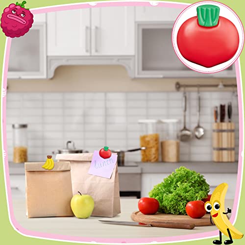 12 Pieces Fruit Kitchen Clips Plastic Bread Bag Clips Cute Chip Clips Funny Bag Clips Food Storage Bag Sealer Clips for Chips, Snacks, Food Storage, 12 Styles