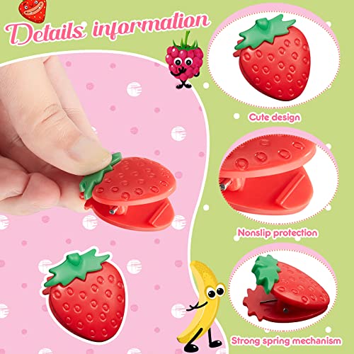 12 Pieces Fruit Kitchen Clips Plastic Bread Bag Clips Cute Chip Clips Funny Bag Clips Food Storage Bag Sealer Clips for Chips, Snacks, Food Storage, 12 Styles