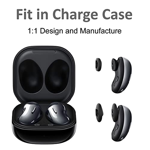 A-Focus 10 Pairs S/L Galaxy Buds Live Ear Tips Adapter Set Replacement Wing Earbuds Cushion Ear Gel Cover Skin Accessories Compatible with Samsung Galaxy Buds Live SM-R180, Mystic Black
