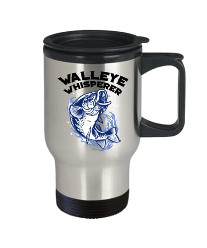 SpreadPassion Walleye Whisperer Travel Mug - Walleye Whisperer Insulated Coffee Tumbler Cup - Walleye Whisperer Gifts