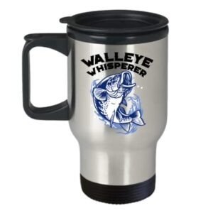 SpreadPassion Walleye Whisperer Travel Mug - Walleye Whisperer Insulated Coffee Tumbler Cup - Walleye Whisperer Gifts