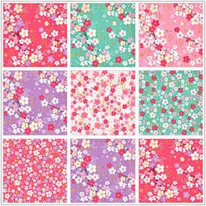 CUTBLAJAT 112 Sheets Heavier Origami Paper Japanese Cherry Blossom Pattern Sakura Bronzing Chiyogami 6" 15cm Washi Easy Fold Paper for Beginner