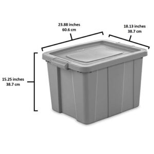 Sterilite 16786A06 Tuff1 18 Gallon Plastic Stackable Bins for Use in Basement/Garage/Attic Storage Tote Container w/Lid, Gray 12 Pack