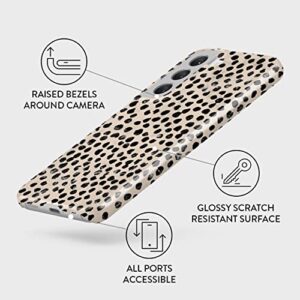 BURGA Phone Case Compatible with Samsung Galaxy S22 - Black Polks Dots Pattern Nude Almond Latte Fashion Cute for Girls Thin Design Durable Hard Shell Plastic Protective Case