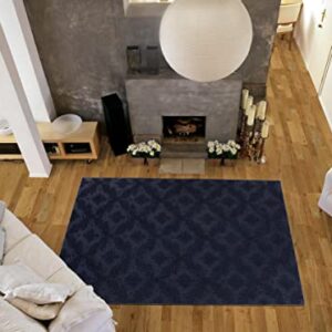 Garland Rug Charleston 6 ft. x 9 ft. Area Rug Navy