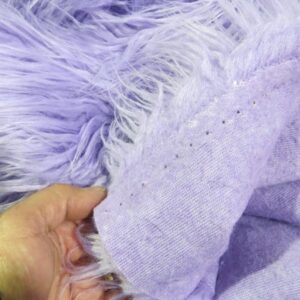 Ecoshag™ Faux Fake Fur Solid Mongolian Long Pile Fabric Sold by The Yard DIY Coats Costumes Scarfs Rugs Accessories Fashion (Curly Lavender)