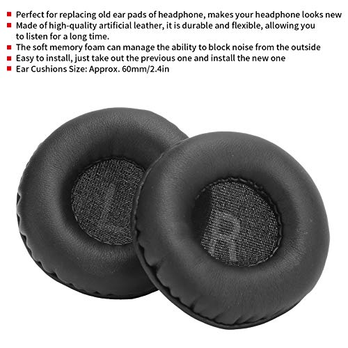 Ear Cushions Compact Size Artificial Leather 60MM Headphone Earpad Easy to Install for Home Office Earphones 2.4in Earphones