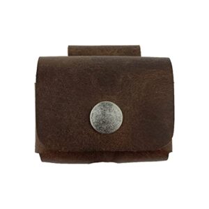 leathertex, rustic airpods pro charging cover handmade from full grain leather - pocket size, genuine bluetooth case - protective portable carrying pouch - bourbon brown