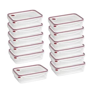 sterilite 03426604 16.0 cup bpa free rectangle ultraseal food storage container, for meal prep, leftovers, or work lunch, dishwasher safe, red 12 pack