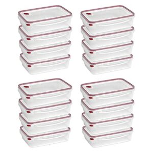 sterilite 03426604 16.0 cup bpa free rectangle ultraseal food storage container, for meal prep, leftovers, or work lunch, dishwasher safe, red 16 pack