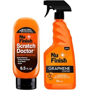 nu finish 2-piece exterior finishing car kit - nu scratch doctor car scratch remover and nu graphene coating spray