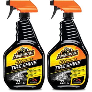 armor all car tire shine, one-step tire shine spray for precise, even shine and minimal overspray - 2 count