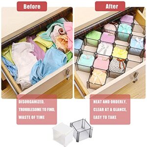 ORIJOYNA 6 Pack Adjustable Drawer Divider Organizer,Free Assembled Grid Honeycomb Separator Storage Boxes closet for Underwear,Socks,Ties,Belts,Scarves, Cosmetics, Table Decoration