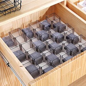 ORIJOYNA 6 Pack Adjustable Drawer Divider Organizer,Free Assembled Grid Honeycomb Separator Storage Boxes closet for Underwear,Socks,Ties,Belts,Scarves, Cosmetics, Table Decoration