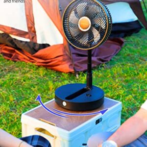 Airbition 12-Inch Rechargeable Oscillating Foldaway Pedestal Fan with Remote, Timer, 8-Speed, 7200mAh Battery Operated Cordless Standing Fan Portable for Home Bedroom Outdoor Camping Tent Travel