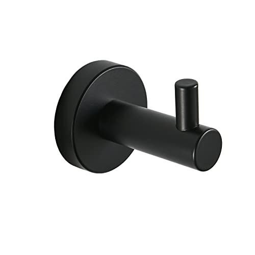 Orlif Towel Hooks，Matte Black SUS304 Stainless Steel Wall-Mounted Robe Hooks Holder Coat Hook for Bathroom, Kitchen, Bedroom, Hotel