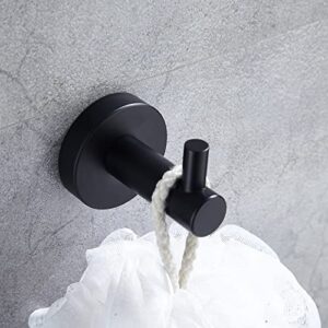 Orlif Towel Hooks，Matte Black SUS304 Stainless Steel Wall-Mounted Robe Hooks Holder Coat Hook for Bathroom, Kitchen, Bedroom, Hotel