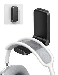 lamicall headphone stand, sticky headset hanger - adhesive headphone holder hook mount, headset stand holder clip under desk, earphone clamp for airpods max, hyperx, sennheiser, black