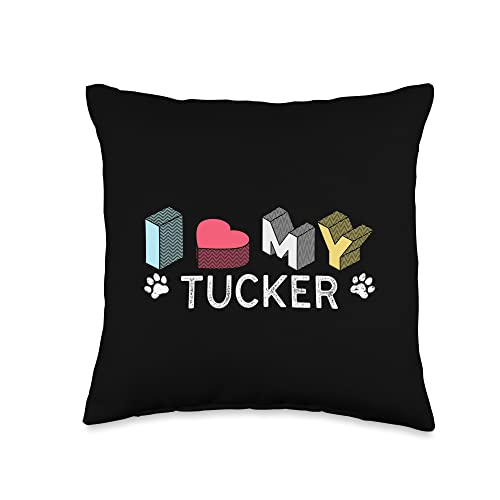 YO MINUS Personalized Dog Name Tucker Pet Lover Throw Pillow, 16x16, Multicolor