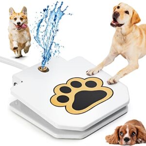 outdoor dog water fountain step on, dog sprinkler paw activated drinking, dog water fountain with hose, easy to use pet drinking dispenser, outdoor fresh cool water for dogs