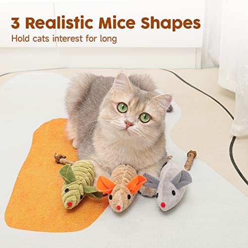 Potaroma 3Pcs Catnip Toys, Interactive Silvervine Cat Mice & Animals Toys for Indoor Cats and Kittens, Dental Cat Nip Plush Toy, Matatabi Silvervine Cat Chew Toy for Exercise