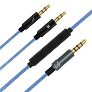 learsoon replacement sol republic headphones cord aux cable compatible with sol republic master tracks hd hd2 sol republic v8 v10 v12 x3 headsets(blue with mic)