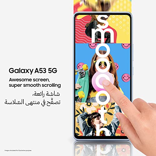 SAMSUNG Galaxy A53 5G Dual A536E 256GB 8GB RAM Factory Unlocked (GSM Only | No CDMA - not Compatible with Verizon/Sprint) - Peach