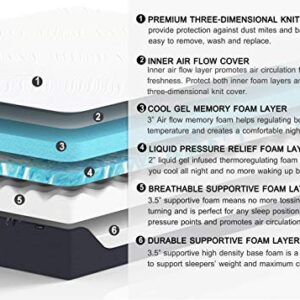 SOFTSEA Queen Size Mattress, 12 Inch Cooler Sleeping Gel Memory Foam Mattress in a Box, Queen Bed Mattress with CertiPUR-US Foam for Supportive, Pressure Relief, Eternal Plush