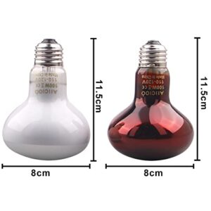 Aiicioo Reptile Heat Lamp Combo Set - 100W Day and Night Reptile Light Bulb Infrared Basking Bulb for Bearded Dragon Lizard Turtle Hermit Crab Leopard Gecko Snake Chameleon Tank