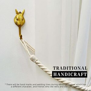 YH YAO Vintage Decorative Hooks, 100% Brass Wall Hooks for Hanging, Pure Handmade Animal Key Hooks Coat Hooks Wall Mounted Handmade for Bedroom, Porch, Kitchen, Cabinet and Bathroom (Bunny)