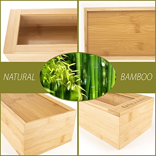 Nord Vitae Bamboo Ziplock Bag Organizer for Kitchen Drawer Compatible with Gallon, Quart, Sandwich and Snack Variety Size Bag (4 Piece Set)