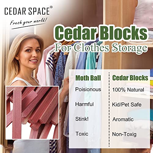 Cedar Blocks for Clothes Storage 85 Cedar Sticks, 100% Aromatic Red Ceder Blocks, Cedar Planks, Cedar Accessories for Closets Storage