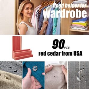 Cedar Blocks for Clothes Storage 85 Cedar Sticks, 100% Aromatic Red Ceder Blocks, Cedar Planks, Cedar Accessories for Closets Storage