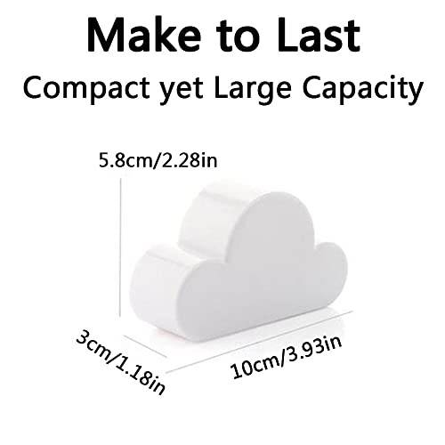 Hikinlichi Magnetic Key Holders Adhesive Key Hanger Organizer 2 Pack White Cloud Key Ring Keychains Hooks Racks 4 Strong Magnets Decorative Wall Mount Holder Fridge Magnets Wall Door Entryway Kitchen