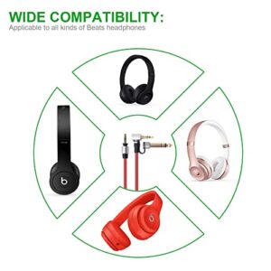 3.5mm &6.5mm Aux Cable Replacement Auxiliary Extension Cord Compatible with Beats by Dr Dre Headphones Solo Studio Pro Detox Wireless Mixr Executive Headset (Red)