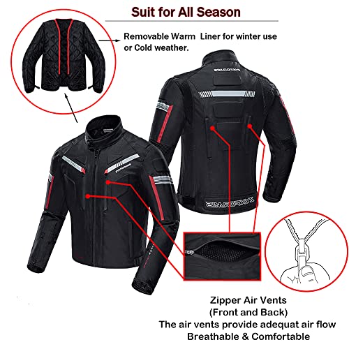 Motorcycle Jacket Motorbike Biker Waterproof Jackets Windproof Full Body Protective Gear CE Armoured Summer Winter for Men