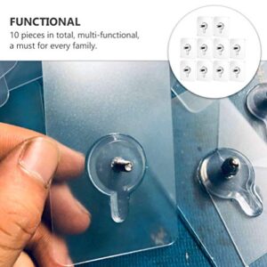 DOITOOL Self Adhesive Nails Wall Mount Non-Trace Screw Hook Stickers，10 Pcs Screw Free Stickers for Hanging Bathroom Kitchen Shower Room （16mm）