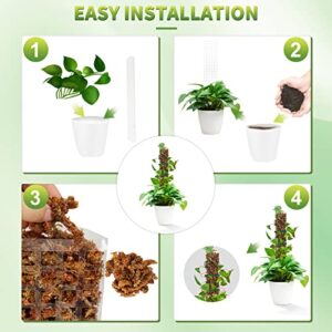 EOX 4 Pcs 24 Inch Plastic Moss Pole for Plants Monstera, Climbing Plants, Plant Support for Indoor Plants Work with Sphagnum Moss