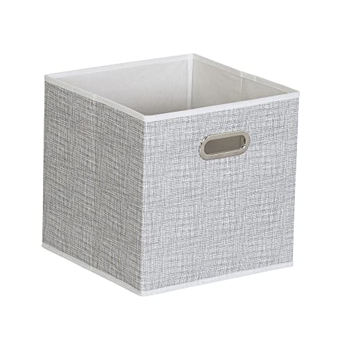 Household Essentials White Mix Set of 6 Open Fabric Cube Storage Bins, 11 x 11