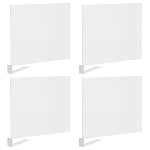 mDesign Plastic Closet Shelf Dividers; Tall Organizer Separators with Clip for Shelves in Bedroom and Closets for Jean, Sweater, Shirt, Purse, and Clothes Storage - Lumiere Collection, 4 Pack, White